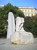 „Orpheus betritt den Hades“ mit dem „Stein der Republik“ im Hintergrund