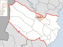 Lage der Gemeinde Malå