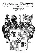 Wappen der Grafen von Mamming Freiherren von Stainachheim und Fragspurg nach Konrad Tyroff