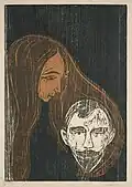Männerkopf in Frauenhaar (1896), Holzschnitt, 54,6 × 38,1 cm, Sterling and Francine Clark Art Institute, Williamstown