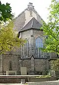 Rückseite mit ehemaligem Altar und ehem. Kanzel