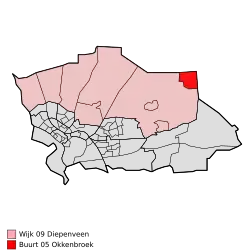 Lage von Okkenbroek in der Gemeinde Deventer
