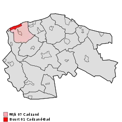 Lage von Cadzand-Bad in der Gemeinde Sluis