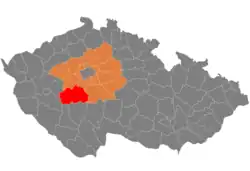 Lage des Okres Příbram