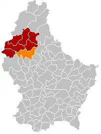 Lage von Esch-Sauer im Großherzogtum Luxemburg