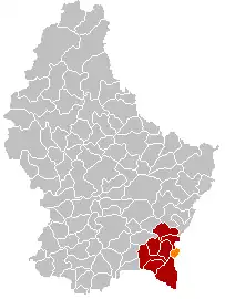 Lage von Remich im Großherzogtum Luxemburg