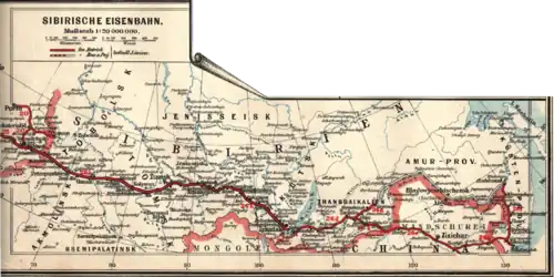 Strecke der Transsibirische Eisenbahn