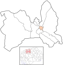 Karte von Nordmazedonien, Position von Opština Čair hervorgehoben