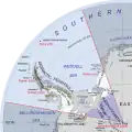 Verortung des Queen Elizabeth Land auf dem antarktischen Kontinent