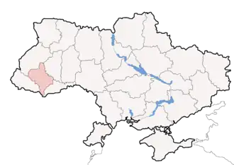Karte der Ukraine mit Oblast Iwano-Frankiwsk