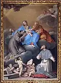 Marco Antonio Franceschini: Madonna mit Kind und den Hl. Anna, Franziskus von Assisi und Francesco di Sales, 1693–95, Kirche Santa Maria di Galliera, Bologna