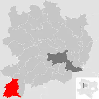Lage der Gemeinde Maria Laach am Jauerling im Bezirk Krems (anklickbare Karte)