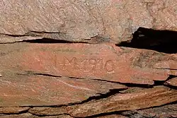 Markscheidezeichen in der Grube Eisenberg