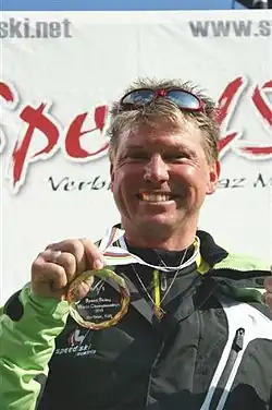 Markus Münzer bei der Siegerehrung für FIS Speedski WM&nbsp;2011 Verbier (SUI)