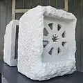 Markus Redl, Stein 142-143 (Rechtsfreier Raum), 2015, Bianco Carrara Marmor, 200 × 170 × 100 cm