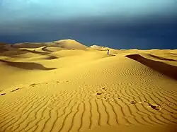 Die Farbe des Sandes wechselt mit der Tageszeit und dem Wetter