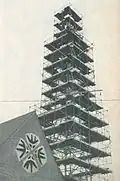 Gerüst am Turm