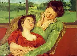 Mary Cassatt: Mère et enfant (Reine Lefebre and Margot before a Window), um 1902