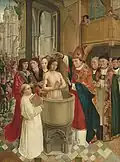 Meister des Saint Gilles: Taufe Clodwigs in der Sainte-Chapelle, Paris (sic!)