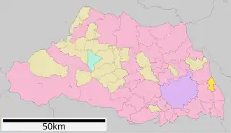 Lage Matsubushis in der Präfektur