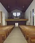 Innenraum der Matthäuskirche, Blick auf die Orgelempore