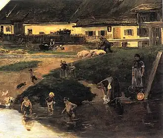 Max Liebermann: Dorfteich in Etzenhausen – Dorfidyll, 1879