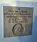 Maximilian Joseph von Barth (* 4. Juni 1789; †&nbsp;24. Februar 1790)
