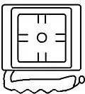 Maya-Hieroglyphe Kin im Codex Dresdensis, S. 61, stilisiert