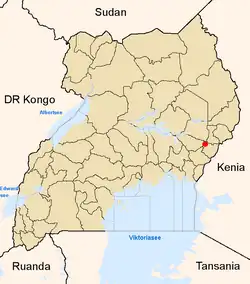 Lage von Mbale innerhalb Ugandas