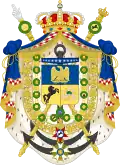 Kleines Wappen von Joachim-Napoleon, König von Neapel und Sizilien von 1808 bis 1815.