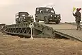 Hier deutlich zu sehen, das Unter-Deck (mit der „Fachwerk“-Bauweise), darüber das Oberdeck (mit der Fahrbahn)