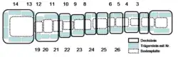 Schematischer Grundriss von Kammer (links) und Gang
