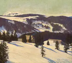 Gemälder der Todtnauer Hütte von Hermann Dischler