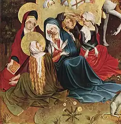 Frauen unter dem Kreuz aus dem Thomasaltar von Meister Francke (um 1424)