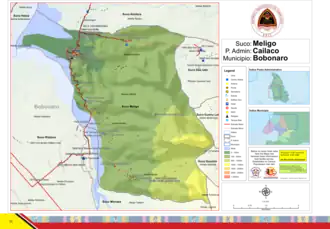 Karte von Meligo mit der Lage des Lesululi in der Aldeia Liabote