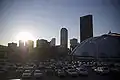 Skyline von Pittsburgh mit Arena