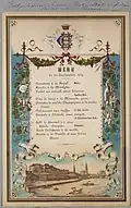 Menükarte für den 29. September 1884 im "Königl. Belvedère" in Dresden