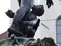 Amorknabe mit Flügelschuh beschäftigt