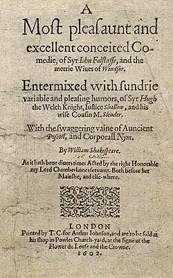 Merry Wives of Windsor Original (1602)
