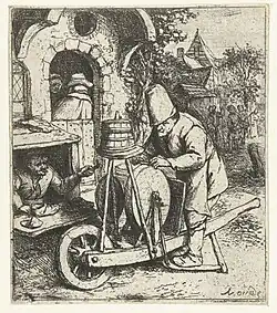 Karren­schleifer, um 1670 (Ra­die­rung von Adriaen van Ostade)