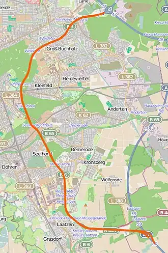 Übersichtskarte Messeschnellweg