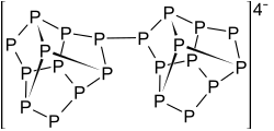 [P22]4− ist aus zwei verbrückten [P11]3−-Käfigen aufgebaut