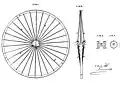 Radialspeichenrad von Eugène Meyer (französisches Patent 86705 vom 4.&nbsp;August 1869)