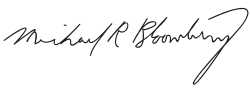 Unterschrift von Michael Bloomberg