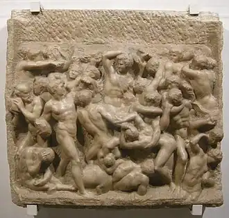 Kentaurenschlacht (um 1491–1492, Marmor). Casa Buonarroti, Florenz