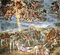 Bekehrung des Saulus (1542–1545, Fresko, 625 × 661&nbsp;cm). Cappella Paolina, Rom, Vatikan