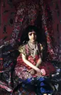 Das Mädchen vor dem Perserteppich, 1886