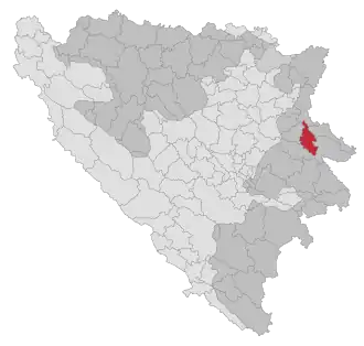 Lage der Gemeinde Milići in Bosnien und Herzegowina (anklickbare Karte)