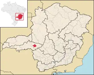 Position von Araxá in Minas Gerais