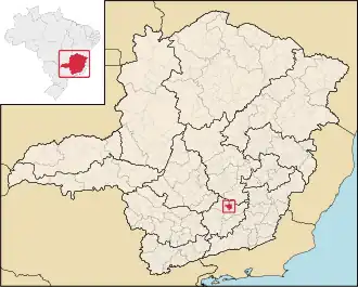 Lage von Conselheiro Lafaiete im Bundesstaat Minas Gerais